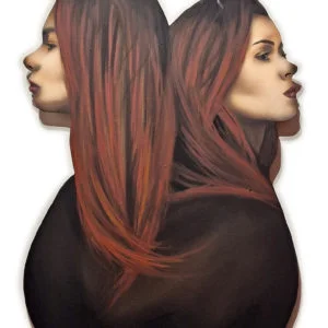 Cuadro original pintado a mano sobre madera recortada con forma — obra de Tardor.