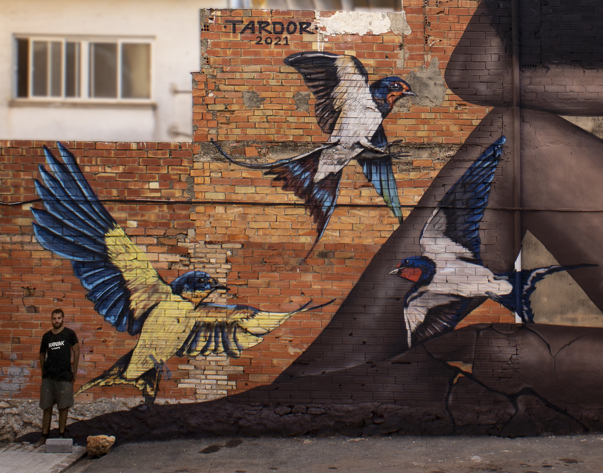 Detalle de pintura mural urbana — arte urbano profesional.