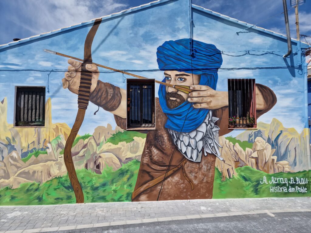Al-Azraq mural in Beniaia historic urban art.