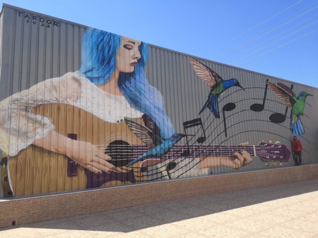 Anamorphic mural for musical shows in Ondara.