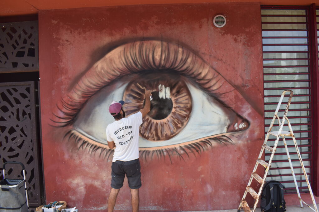 Integrated urban mural in Saint-Denis by Tardor - international and community urban art.